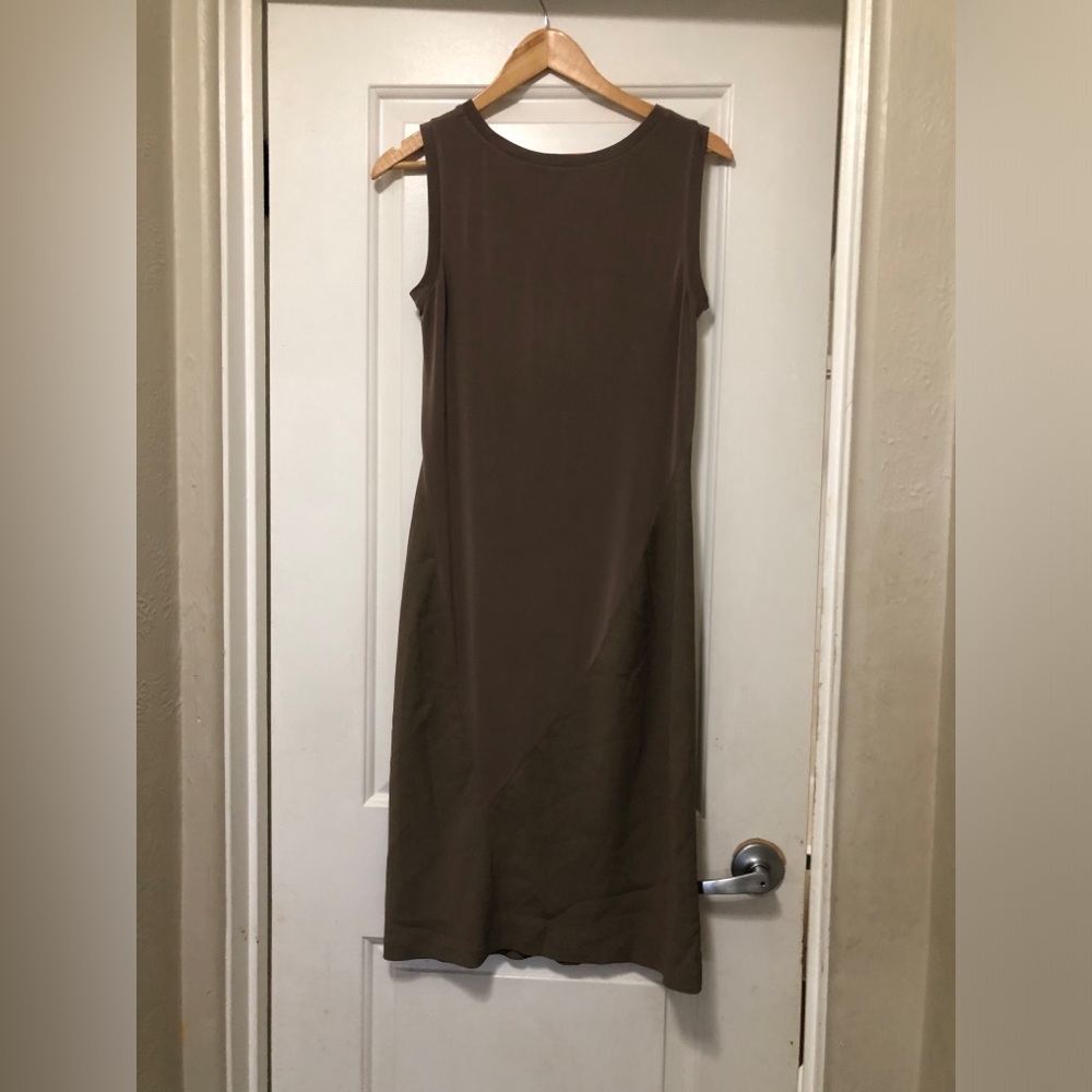 Calvin Klein Sleeveless Taupe Midi Dress